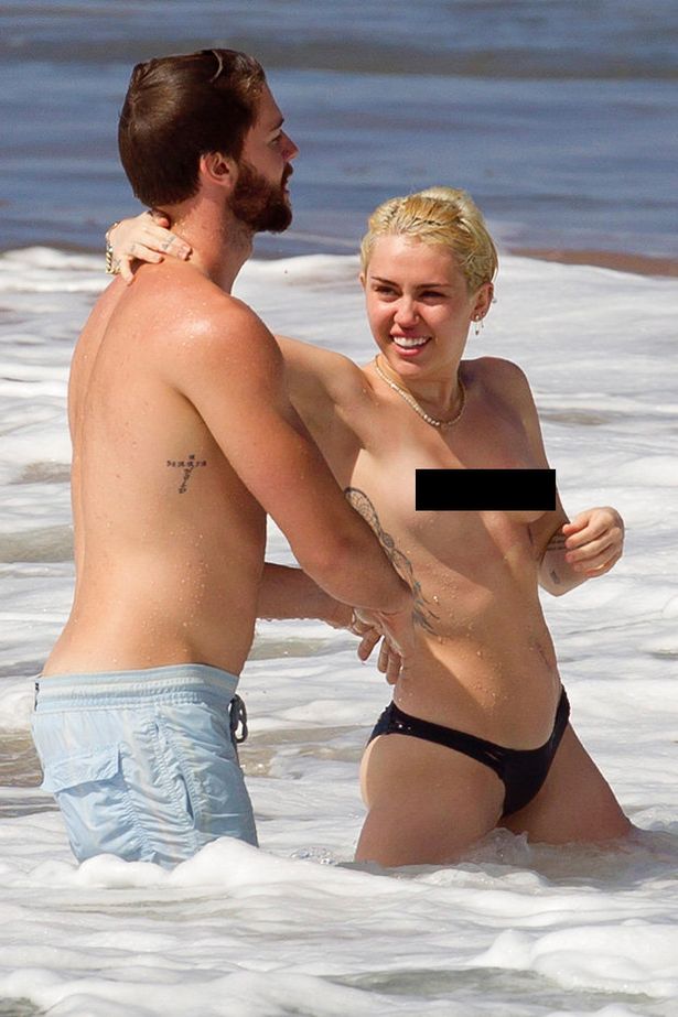 Best of Miley cyrus topless beach