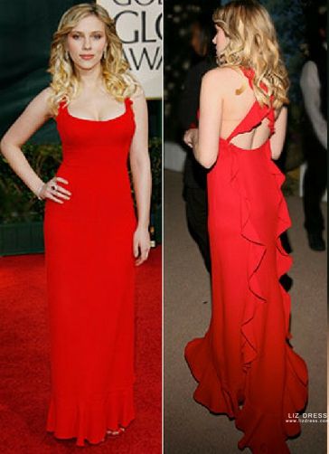 Scarlett Johansson In A Red Dress hottest dwarfs