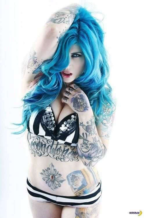 crystal carver recommends Blue Hair Tattoo Girl Nude