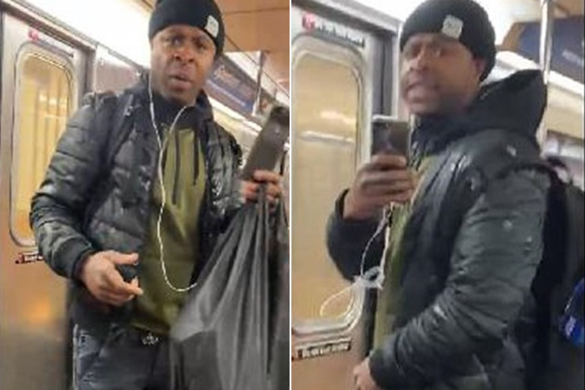 dimitri bianco add man eating woman on subway photo