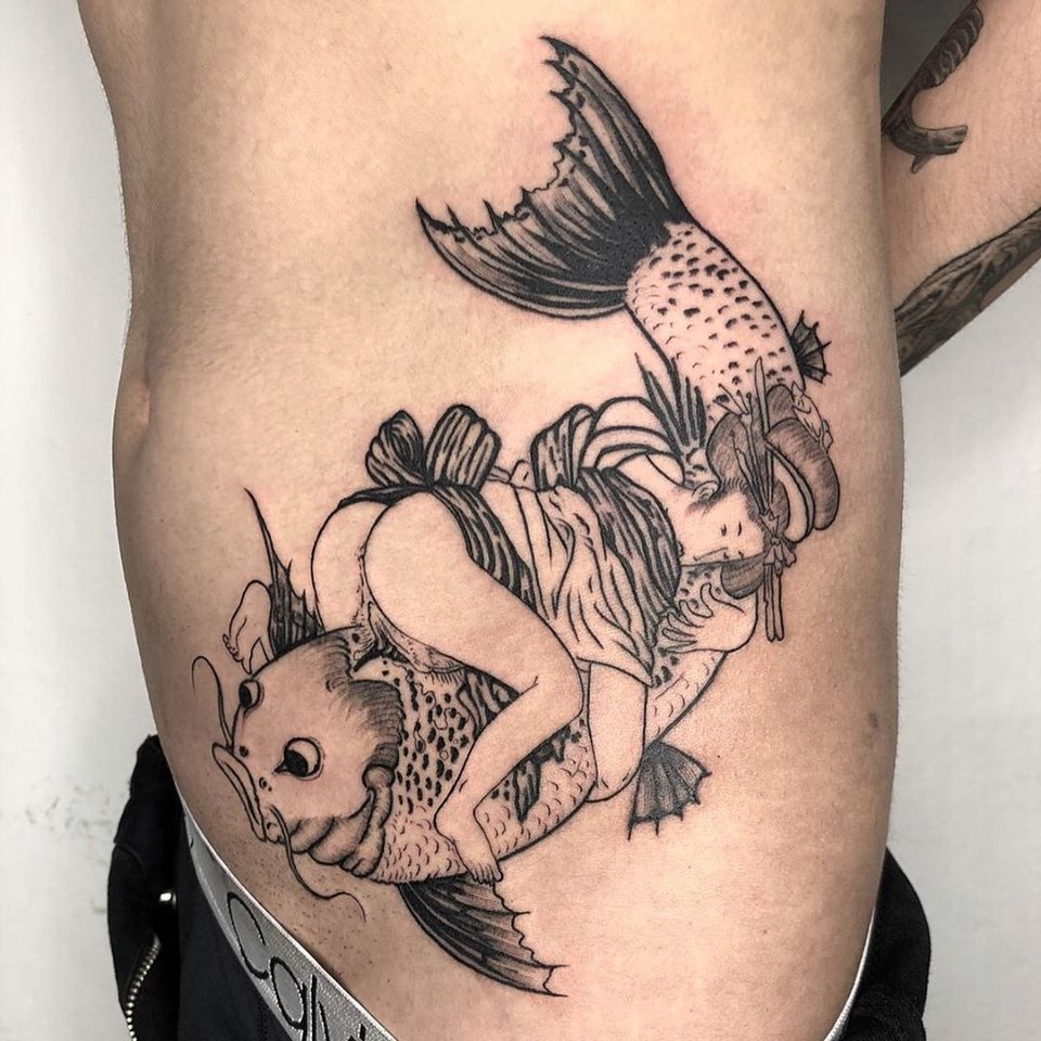 fish tattoo on pussy