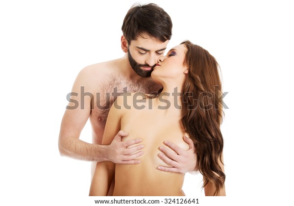 men kissing women breast