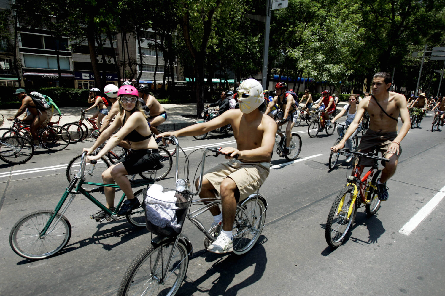 women riding bikes naked