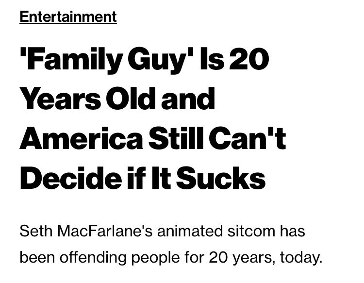 adam cardin recommends Why Family Guy Sucks