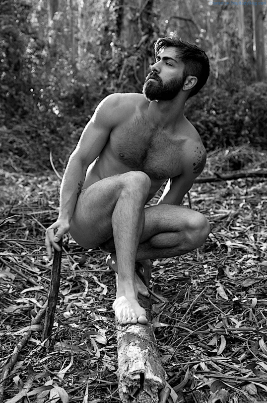 nude men in the forest