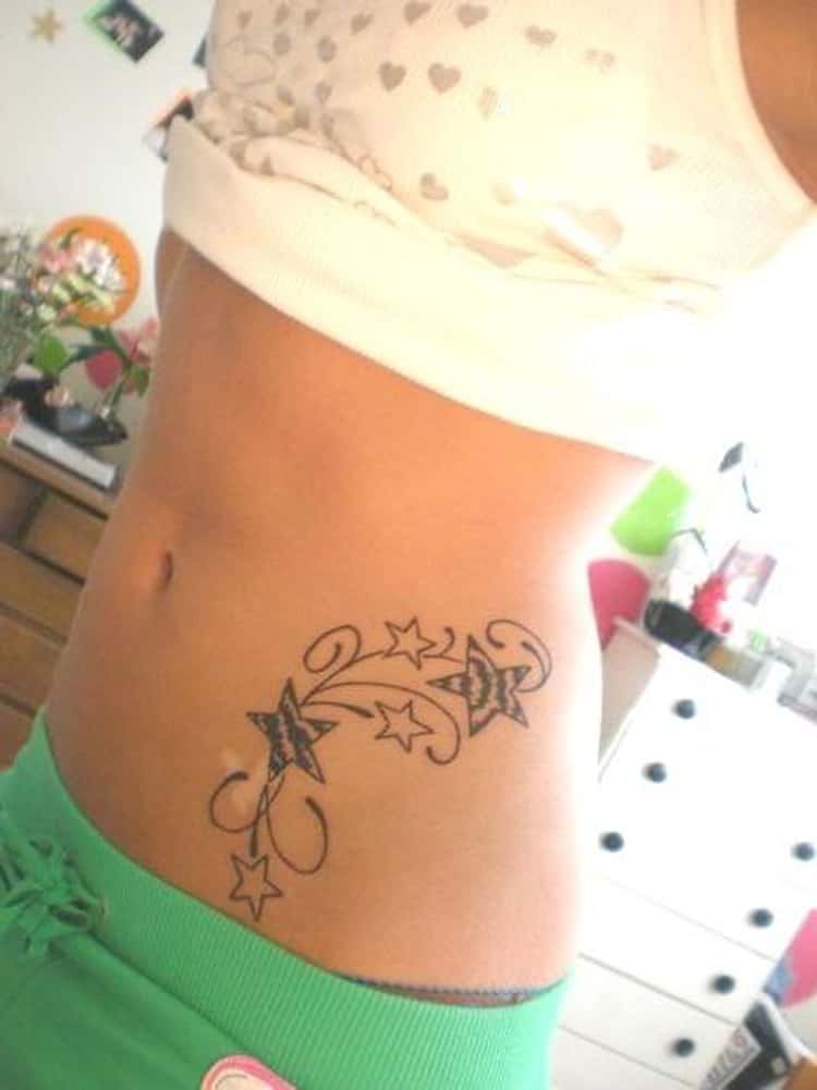 small side stomach tattoos for females