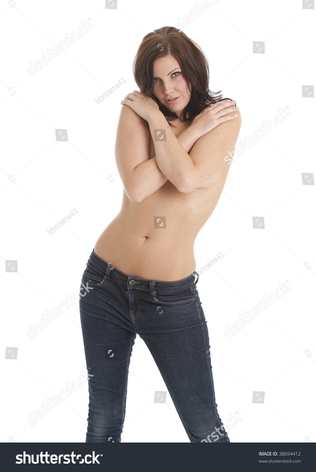Best of Topless in blue jeans