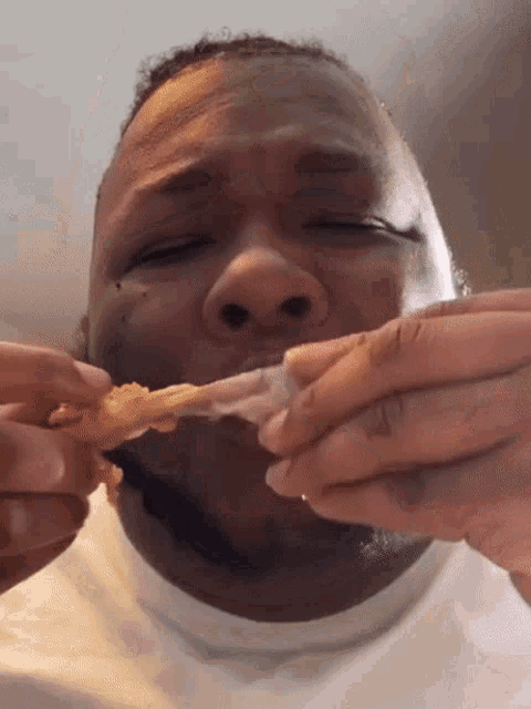Best of Black man eating chicken gif