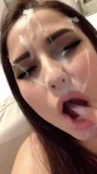 thick cum on face