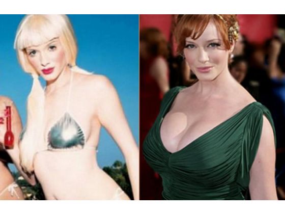 ava marie recommends christina hendricks boobs real pic