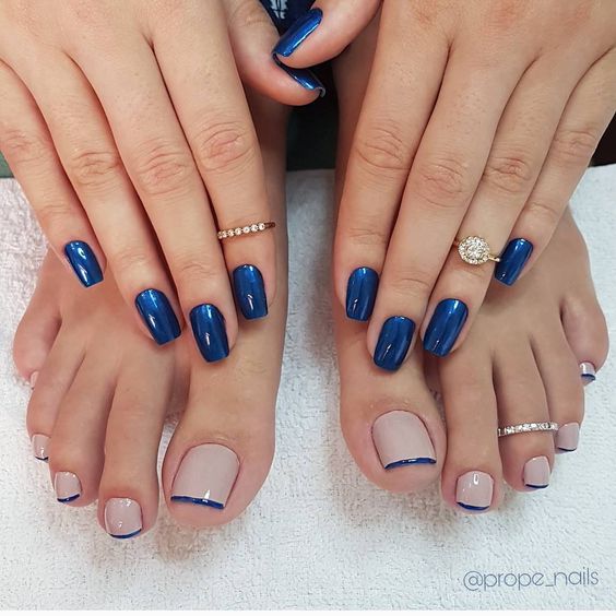 cute matching nails and toes