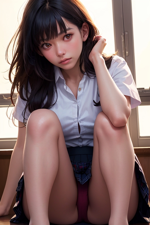 japanese schoolgirl bent over