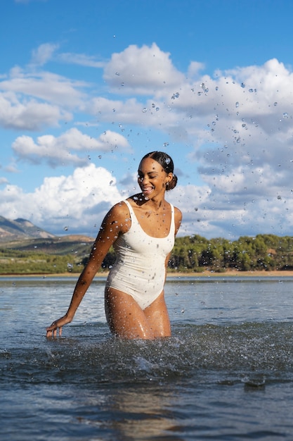 annie suzie recommends Wet White Bathing Suits